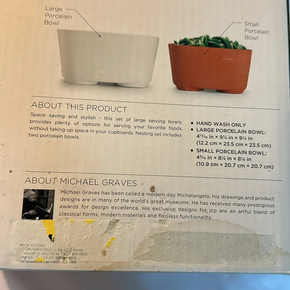 MICHAEL GRAVES 2 piece nesting bowl set